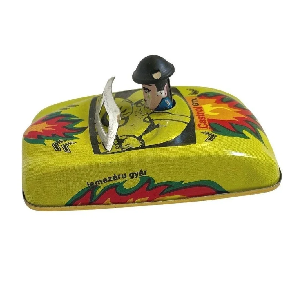Vintage Törpeautó Tin Toy Car with Original Box – Lemezáru Gyár Hungary 1960s‎